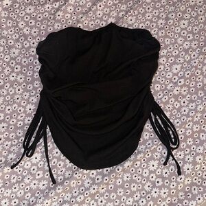 Black Ruched Women's Top